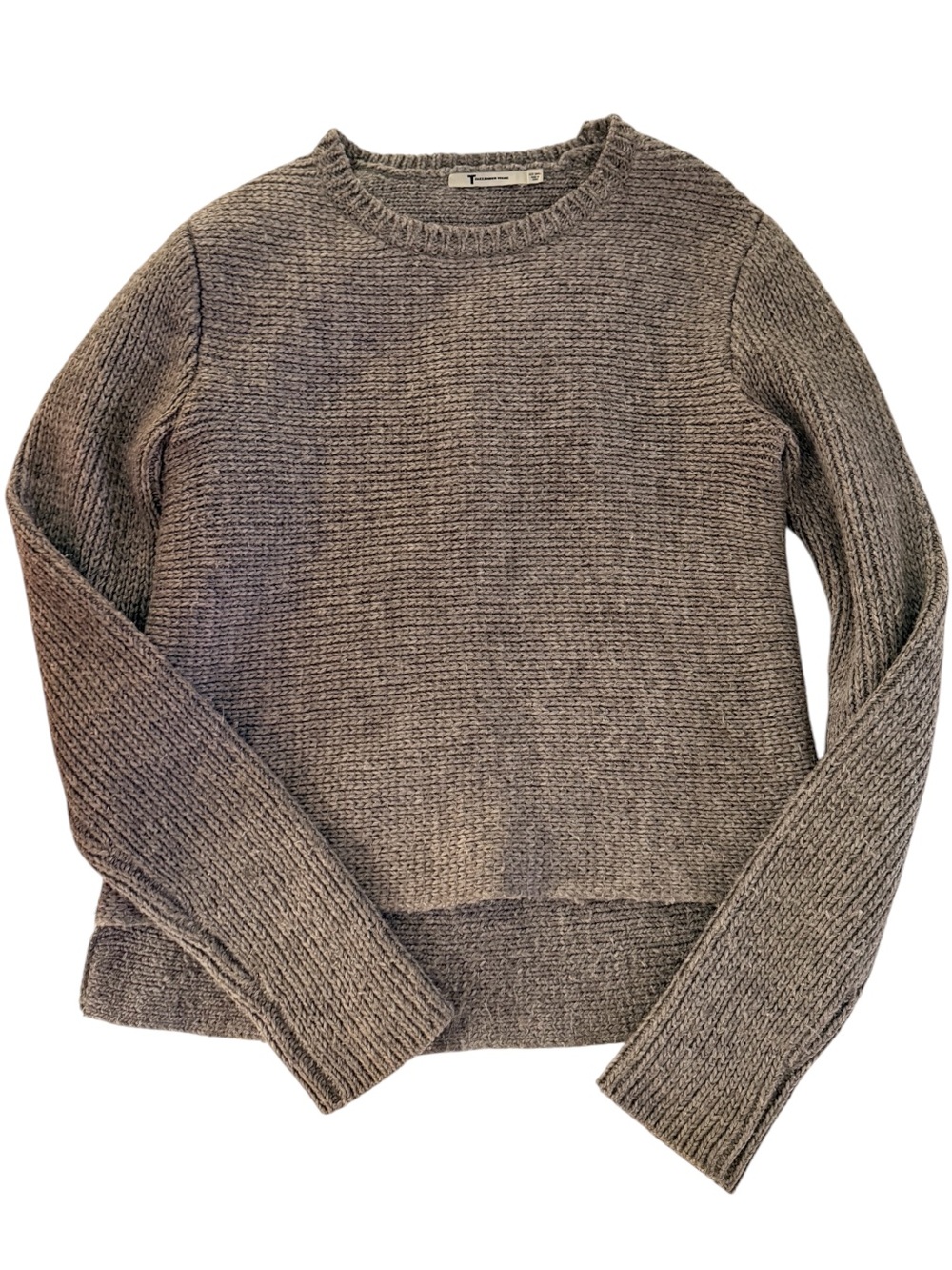 T by Alexander Wang Gray Crewneck Sweater
